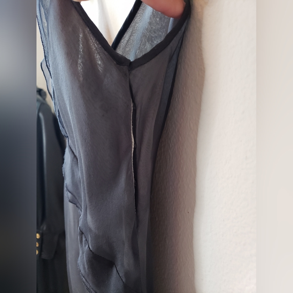 Charcoal Slip Midi Dress with Delicate Straps - Picture 3 of 3